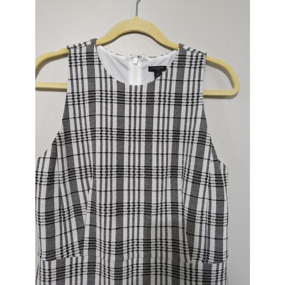 Ann Taylor Petite Women's Blk/White Plaid Sheath Dress Size 12P - Picture 3 of 7
